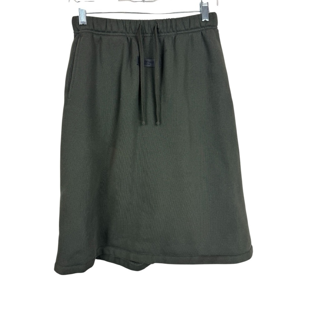 Fear Of God Essentials Cotton Logo Patch Drawstring Very Soft Midi Skirt sz S
